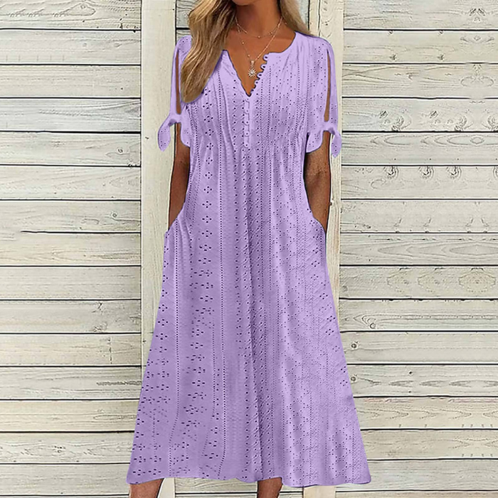 【🏆Hotovo predávaný produkt】👗Jednoduché a nádherné jednofarebné šaty