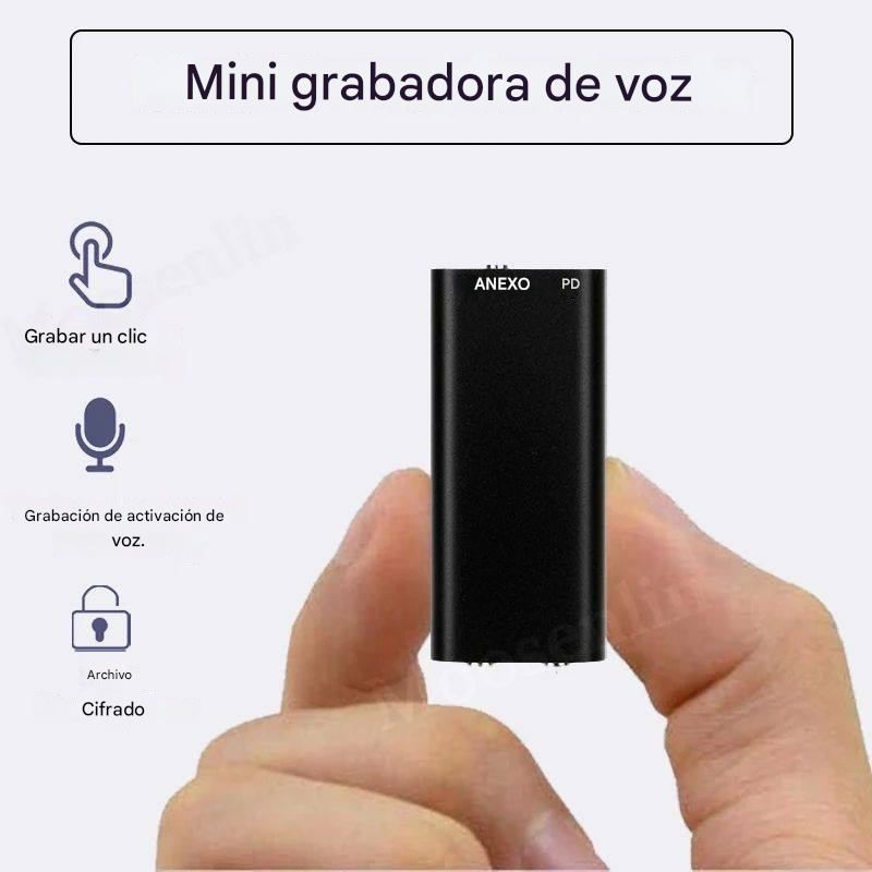 【16 GB】Mini grabadora de voz con activación por voz inteligente