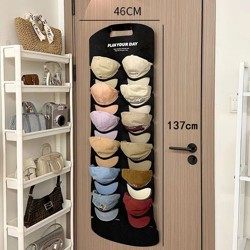 🔥🧢 Zľava 50 %! 🎩 Vešiak na klobúky s 12 vreckami: Udržuje klobúky v tvare a zabraňuje pokrčeniu. Šetrí miesto a ľahko sa zavesí. 🏠✨