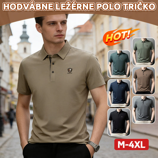 【M-4XL】Nové leto 2026, ľadovo hodvábne ležérne polo tričko s polo rukávmi a klopou