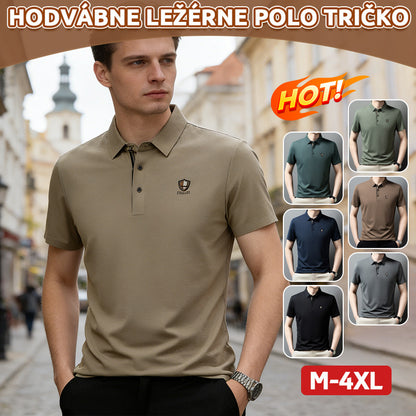【M-4XL】Nové leto 2026, ľadovo hodvábne ležérne polo tričko s polo rukávmi a klopou