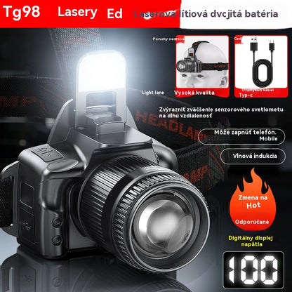 💡【50% OFF】Výkonný senzorový čelovkový svietidlo, vhodné na domáce použitie, vonkajšie použitie, zoom, streľbu na dlhé vzdialenosti, nabíjateľné, odolné, nočné prechádzky, dobrodružstvo, nočný rybolov