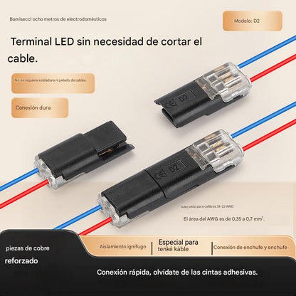 【¡40 piezas!】🏆 Bloques de terminales LED sin soldadura ni pelado