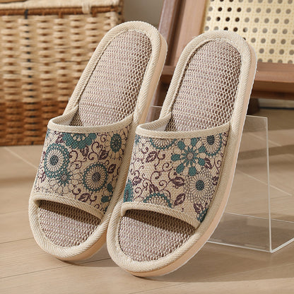💟✨【2 páry】【37-40】Nové vyšívané domáce papuče z bavlny a ľanu