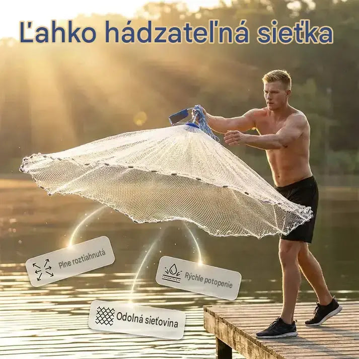 📢📢Časovo obmedzená zľava 40 %!! ⏰ Ľahko hádzateľná rybárska sieť – odolná, rýchlo sa potápa, všestranná🌊
