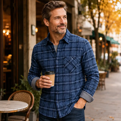 🔥【Zľava 50 %】1 kus za 119 €👔【L-5XL】Teplá košeľa s dlhým rukávom