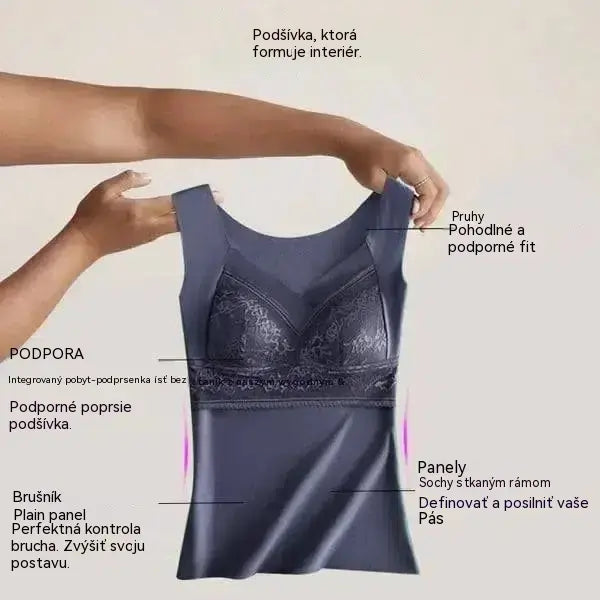 🔥Kúp 1 a 1 dostaneš zadarmo❤️【L-4XL】Čipková podprsenka s tílkom a nádherným dizajnom chrbta; účinne dvíha a naberá poprsie, čím zabraňuje jeho ovisnutiu ✅【Odporúčané lekárom】