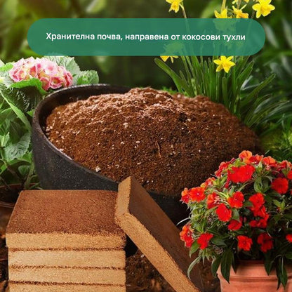 💥【3 бр】🌱🌱Подхранваща почва от кокосови тухли