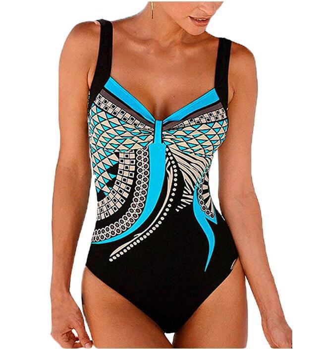 🏖️🌊 50% de descuento [Tallas S-3XL] Traje de baño de una pieza con estampado retro nuevo 2026
