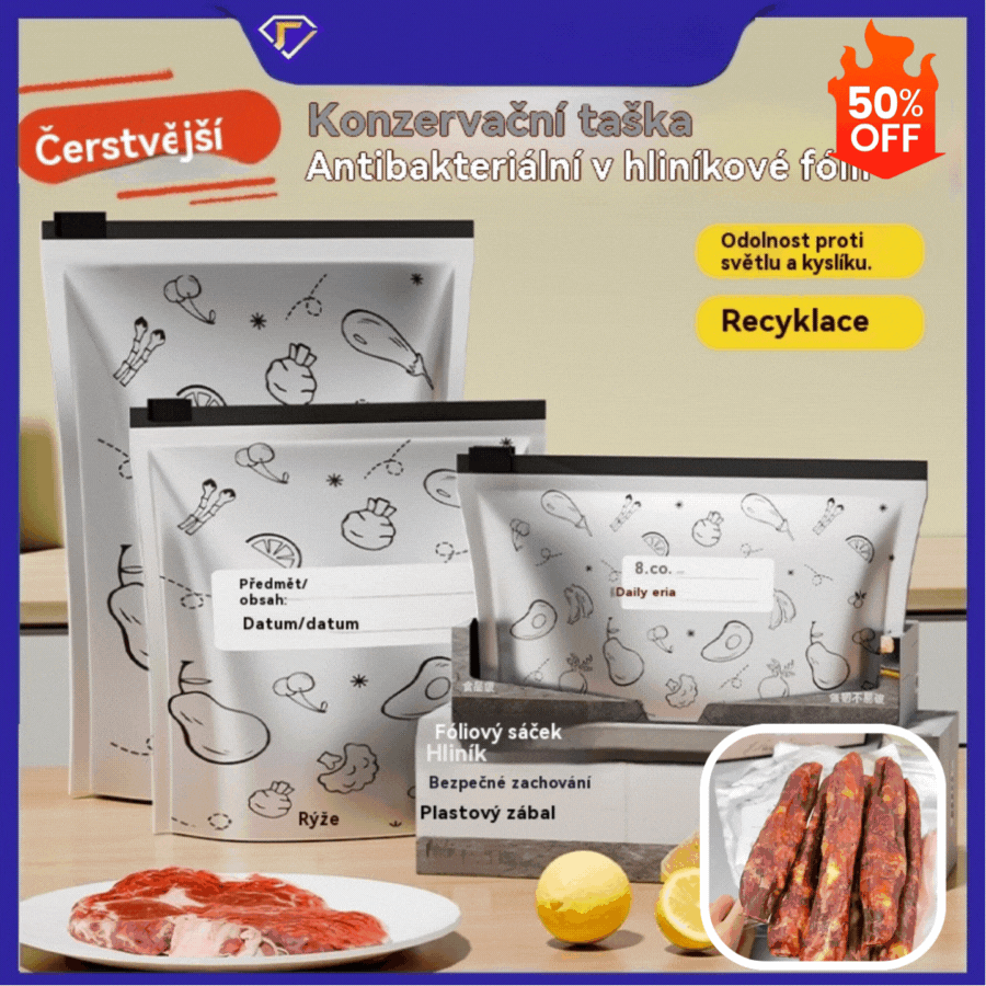 🍲✨【Balenie 30 kusov】💥Antibakteriálne hliníkové fóliové vrecká – super pohodlné použitie, vynikajúci účinok uzamknutia sviežosti.【10 malých + 10 stredných + 10 veľkých】