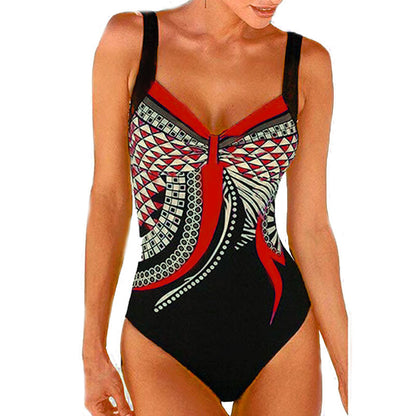 🏖️🌊 50% de descuento [Tallas S-3XL] Traje de baño de una pieza con estampado retro nuevo 2026