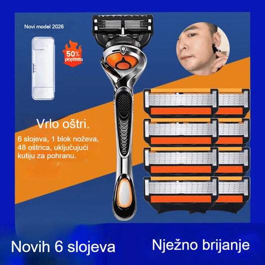 Set zamjenskih britvica za muškarce + stalak - Ultra oštre oštrice od nehrđajućeg čelika za glatko brijanje 🪒✨