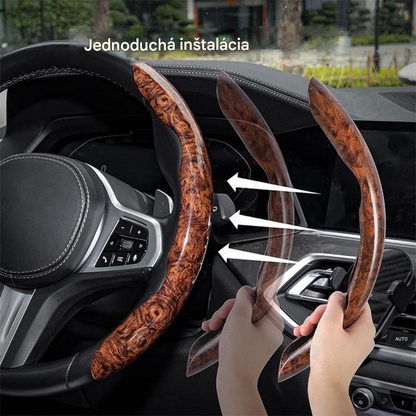 【50% OFF】【1 sada 3 kusov】Protišmykový poťah na volant auta s drevenou textúrou
