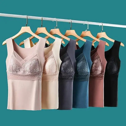 🔥Kúp 1 a 1 dostaneš zadarmo❤️【L-4XL】Čipková podprsenka s tílkom a nádherným dizajnom chrbta; účinne dvíha a naberá poprsie, čím zabraňuje jeho ovisnutiu ✅【Odporúčané lekárom】