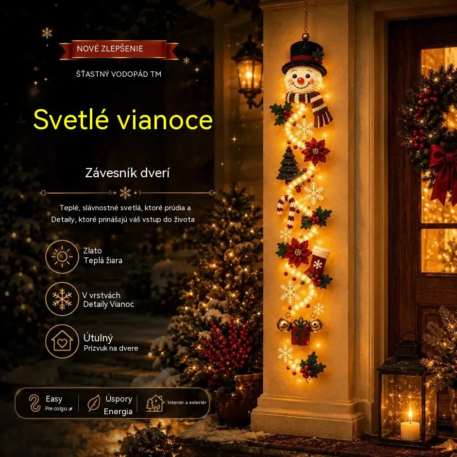 🎄🎃Posledný deň! 🎅Užite si 50% zľavu na svietiace vianočné ozdoby na dvere!