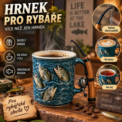 🎣【Výpredaj】☕ Nový kreatívny rybársky hrnček, vyrobený zo živice, špeciálne navrhnutý pre rybárov.