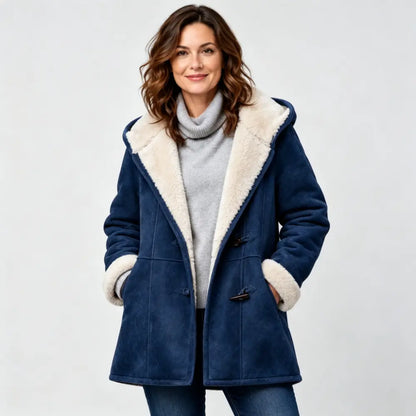 🐏🥼50% OFF💖 Elegantný a teplý dámsky kabát z imitácie semišu s flísovou podšívkou, veľkosti S-5XL, ležérna zimná bunda