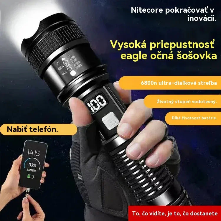 🔦Top hit【Zľava 50%】🔥2026 Nový vonkajší hliadkový reflektor, výkonné svietidlo, dlhé svietenie
