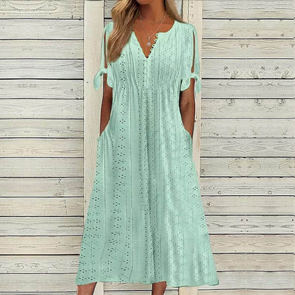 【🏆Hotovo predávaný produkt】👗Jednoduché a nádherné jednofarebné šaty