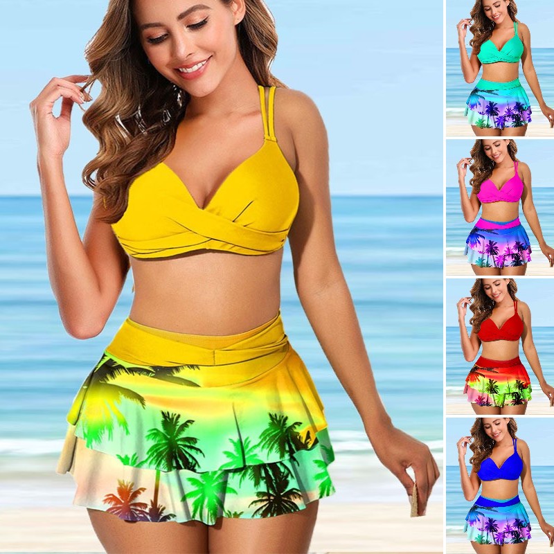 🔥👙【S-3XL】 Nová súprava plaviek s potlačou palmy (kokosu)