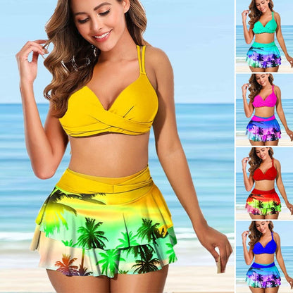 🔥👙【S-3XL】 Nová súprava plaviek s potlačou palmy (kokosu)