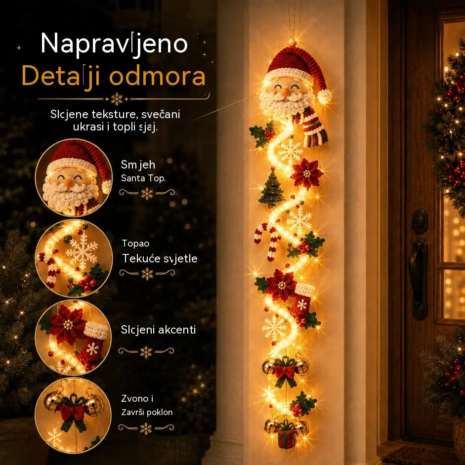 🎄🎃 Zadnji dan! 🎅 Iskoristite 49% popusta na svjetleći božićni ukras za vrata! Sve u jednom: svjetla, vrpce i blagdanski ukrasi savršeno spojeni.
