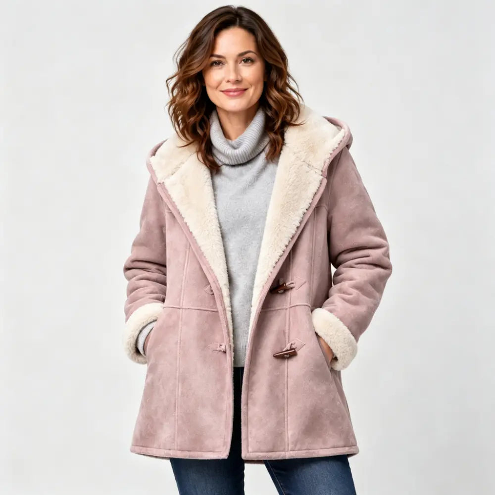 🐏🥼50% OFF💖 Elegantný a teplý dámsky kabát z imitácie semišu s flísovou podšívkou, veľkosti S-5XL, ležérna zimná bunda
