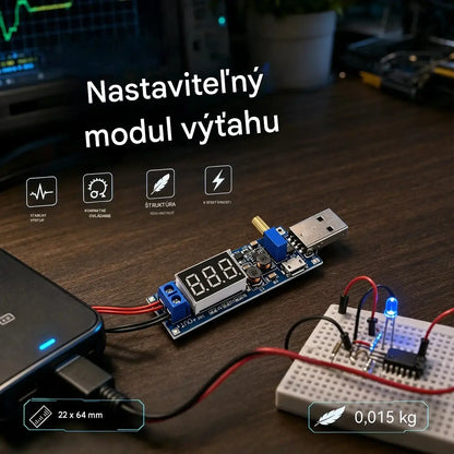 🔌【Rozhranie Micro USB + rozhranie Type-C】💻 Nastaviteľný napájací modul USB – 5V viacvýstupný regulátor napätia (3,3 – 24 V) | Stolný napájací zdroj pre všetky zariadenia 🔋