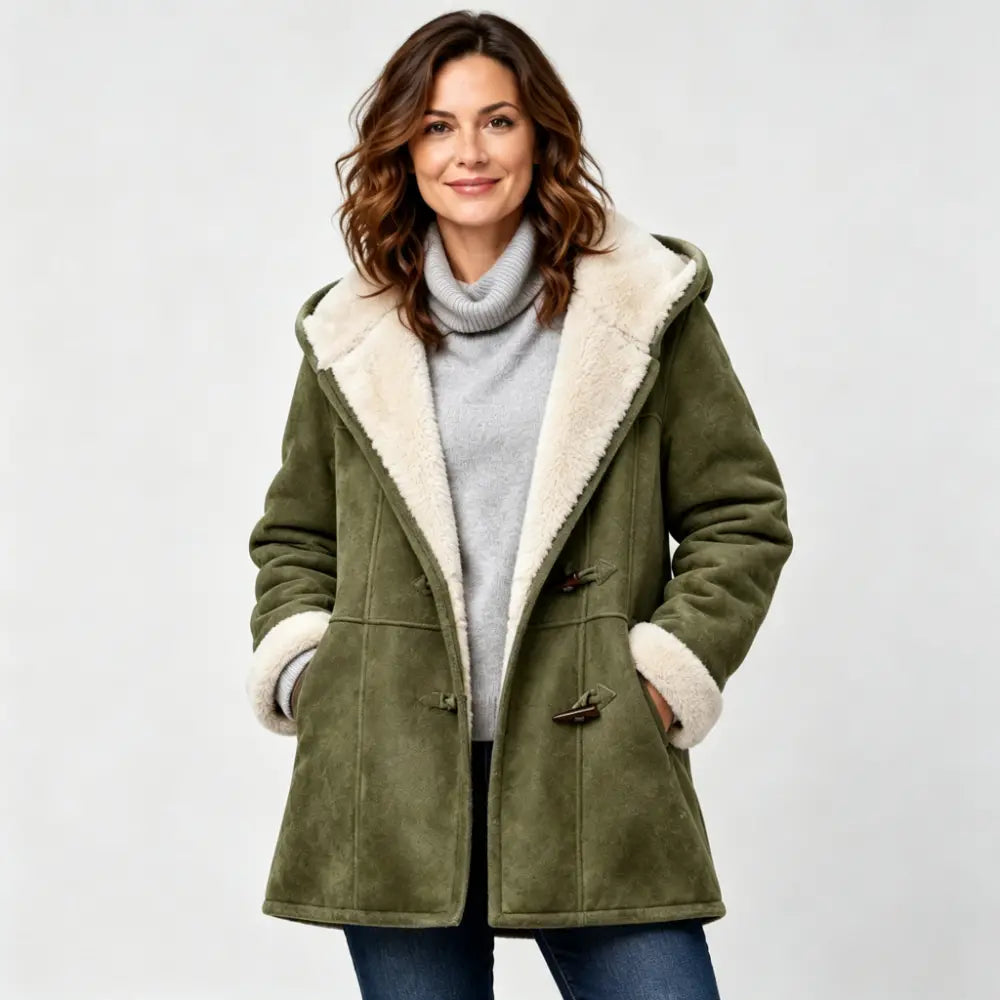 🐏🥼50% OFF💖 Elegantný a teplý dámsky kabát z imitácie semišu s flísovou podšívkou, veľkosti S-5XL, ležérna zimná bunda