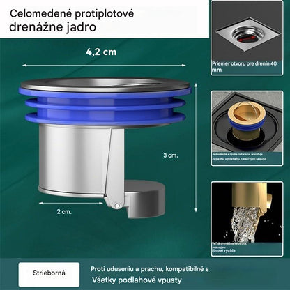 🔥50% OFF🔥 Univerzálny mosadzný podlahový odtok s protizápachovým deodorizačným jadrom 🚿✨
