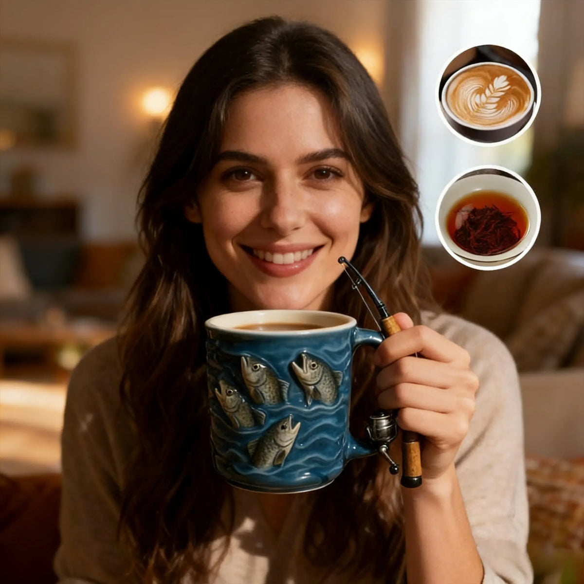 🎣【Výpredaj】☕ Nový kreatívny rybársky hrnček, vyrobený zo živice, špeciálne navrhnutý pre rybárov.