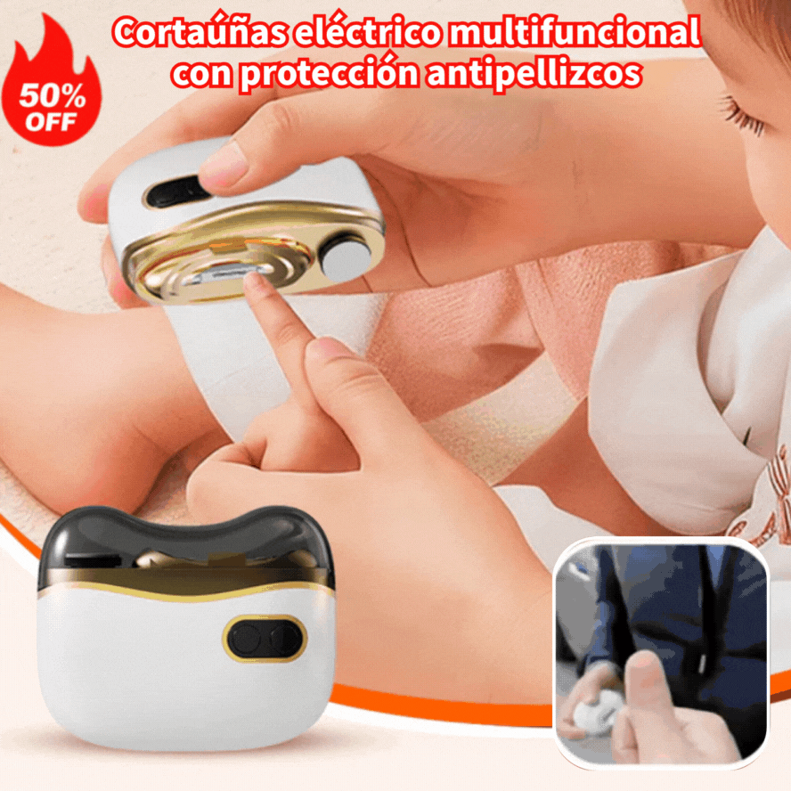 ✂️💅🔥 Lima de uñas eléctrica multifuncional, cortauñas eléctrico con protección antipellizcos