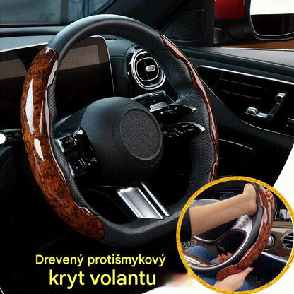 【50% OFF】【1 sada 3 kusov】Protišmykový poťah na volant auta s drevenou textúrou