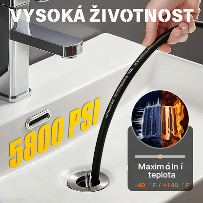 🔗Nástroj na čistenie odpadu s pripojením k autoumyvárni 🚰Čistič odpadu do kúpeľne/kuchyne 🧹Vysokotlakový vodný prúd pre rýchle uvoľnenie, odolný voči vysokému tlaku a nepriepustný 💧Nevyhnutnosť v každej domácnosti