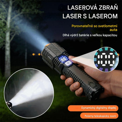 🔦💡⚡50%OFF🔥Vysokopevnostné, odolné a super jasné svietidlo, vhodné na vonkajšie aj domáce použitie, s funkciou zoomu, dlhého dosahu, nabíjania a laserového navádzania.