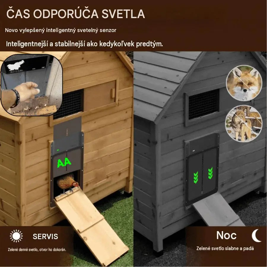 🚪 Automatické dvere kurníka so svetelným senzorom – vodotesné, bezpečné a ľahko sa inštalujú 🐔✨