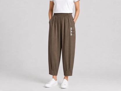 🔥【M–4XL】👖 Ľahké a priedušné letné nohavice z bavlny a ľanu – moderné ležérne skrátené nohavice