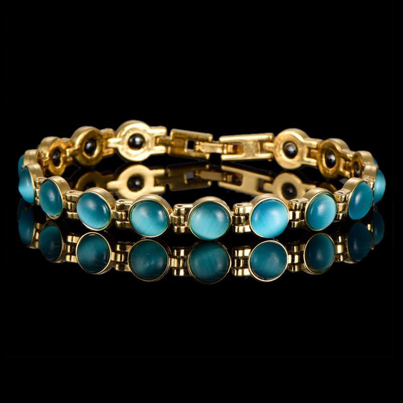 🎗✨Elegantný magnetický zlatý náramok s mačacím okom