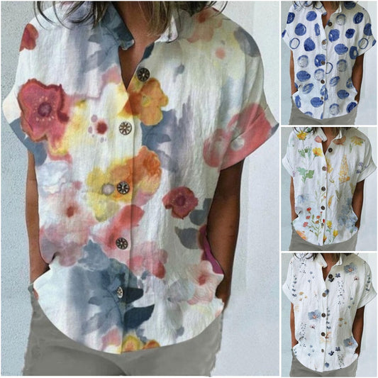 💖[S-5XL] 2023 Noua cămașă cu mânecă scurtă cu imprimeu liber 2023 New Loose Print