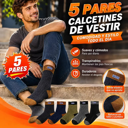 🧦✨【Paquete de 10】🎉 Calcetines de hombre de algodón puro, nuevos, suaves y cómodos, absorbentes del sudor y resistentes al mal olor.