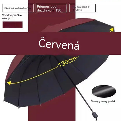 ☔ Skladací dáždnik s 12 rebrami – odolný voči vetru, nepremokavý a ľahký na dážď aj slnko