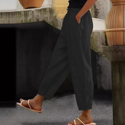 😍💕Zľava -48%💕【40-120 kg】Dámske casual nohavice z bavlny a ľanu ✅Platba na dobierku