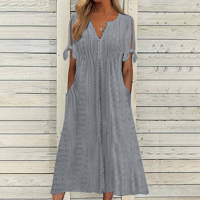 【🏆Hotovo predávaný produkt】👗Jednoduché a nádherné jednofarebné šaty