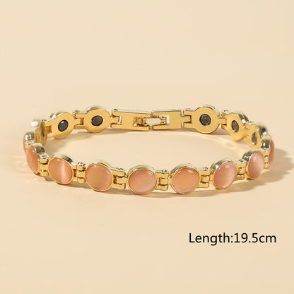 🎗✨Elegantný magnetický zlatý náramok s mačacím okom