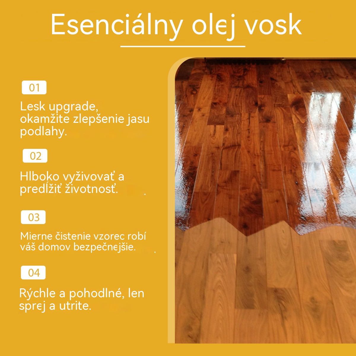 Leštiaci sprej na drevo s včelím voskom 120 ml (vrátane špongie a utierky) na starostlivosť o nábytok, prevenciu praskania a ochranu laku.