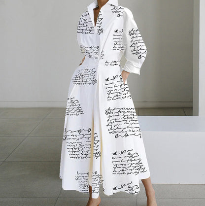 👗🖤Rochie de damă de înaltă calitate, cu guler POLO, căptușeală, mâneci lungi, talie elastică, leagăn, model nou, 2025