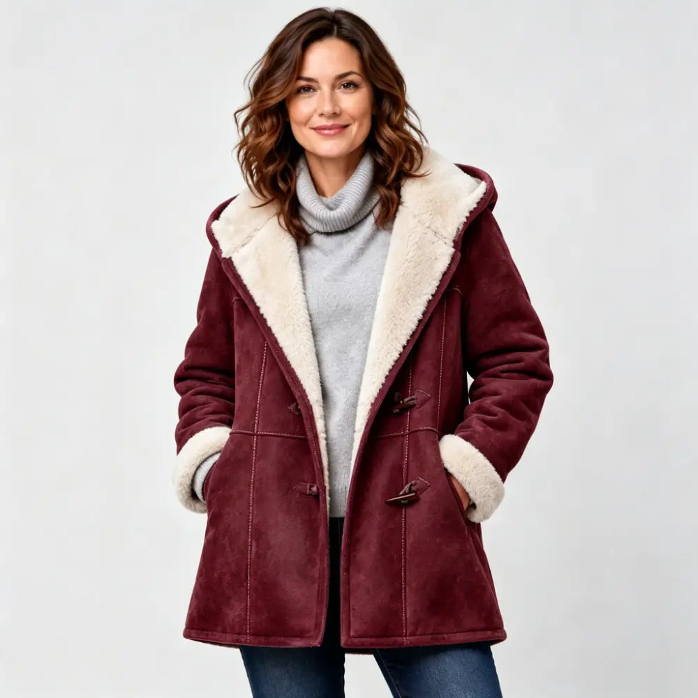 🐏🥼50% OFF💖 Elegantný a teplý dámsky kabát z imitácie semišu s flísovou podšívkou, veľkosti S-5XL, ležérna zimná bunda