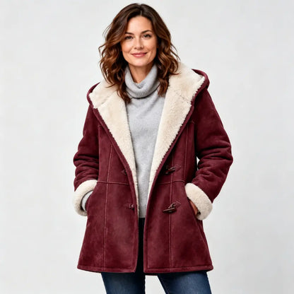🐏🥼50% OFF💖 Elegantný a teplý dámsky kabát z imitácie semišu s flísovou podšívkou, veľkosti S-5XL, ležérna zimná bunda