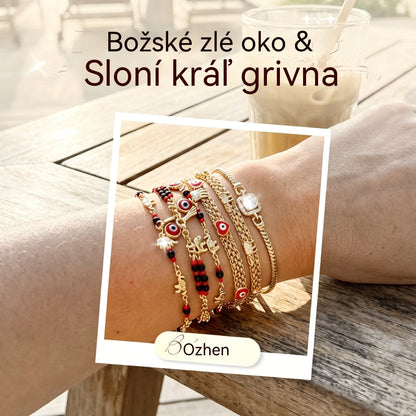 📿 Časovo obmedzená ponuka: 50% zľava! 🌀 Náramok v bohémskom štýle s príveskom a šťastným slonom: Prívesok s bohatou symbolikou, nastaviteľná veľkosť, pozlátený materiál, dostupný v 7 štýloch ✨