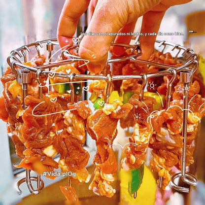 🍖🍗Gril z nehrdzavejúcej ocele 304 s 24 špízmi do fritézy